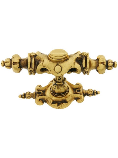 Pembridge Drawer Pull With Pembridge Back Plate in Satin 24k Gold.